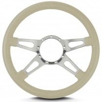 Mark 9 Supreme 14" Steering Wheel w/Polished Spoke - Bone