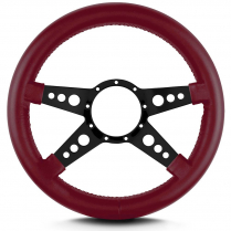 Mark 9 GT 14" Thick Grip Steering Wheel Black Spoke Burgundy