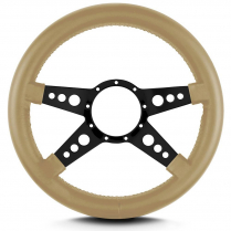 Mark 9 GT 14" Thick Grip Steering Wheel Black Spoke - Tan