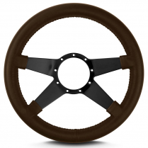 Mark 9 Std 14" Thick Grip Steering Wheel Black Spoke - Brown