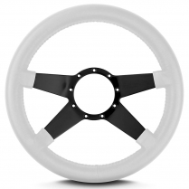 Mark 9 Std 14" Thick Grip Steering Wheel Black Spoke - White