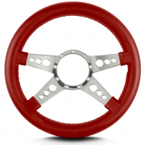 Mark 9 GT 14" Thick Grip Steering Wheel Pol Spoke - Brt Red