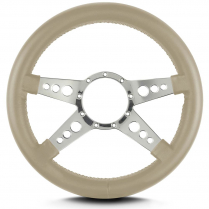 Mark 9 GT 14" Thick Grip Steering Wheel Pol Spoke - Bone