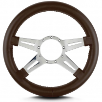 Mark 9 Elegante 14" Thick Grip Steer Wheel Pol Spoke - Brown