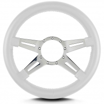 Mark 9 Elegante 14" Thick Grip Steer Wheel Pol Spoke - White