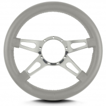 Mark 9 Supreme 14" Thick Grip Steer Wheel Pol Spoke- Lt Grey