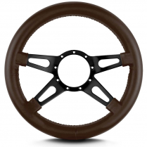Mark 9 Supreme 14" Thick Grip Steer Wheel Blk Spoke - Brown