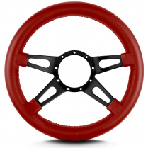 Mark 9 Supreme 14" Thick Grip Steer Wheel Blk Spoke- Brt Red