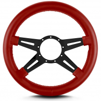 Mark 9 Elegante 14" Thick Grip Steer Wheel Blk Spoke Brt Red