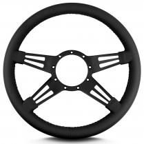 Mark 9 Double Slot 14" Steering Wheel w/Black Spoke - Black