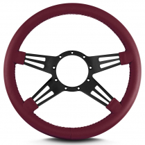 Mark 9 Double Slot 14" Steering Wheel w/Black Spoke Burgundy