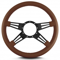 Mark 9 Double Slot 14" Steering Wheel w/Black Spoke- Caramel