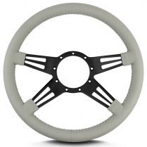 Mark 9 Double Slot 14" Steering Wheel Black Spoke Light Grey