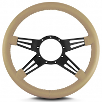 Mark 9 Double Slot 14" Steering Wheel w/Black Spoke - Tan