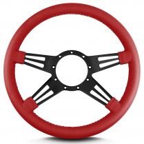 Mark 9 Double Slot 14" Steering Wheel Black Spoke Bright Red