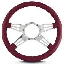 Mark 9 Double Slot 14" Steering Wheel w/Pol Spoke - Burgundy