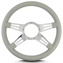 Mark 9 Double Slot 14" Steering Wheel w/Pol Spoke - Lt Grey
