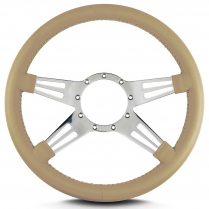 Mark 9 Double Slot 14" Steering Wheel w/Pol Spoke - Tan