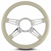 Mark 9 Double Slot 14" Steering Wheel w/Pol Spoke - Bone