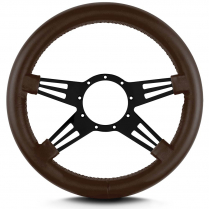 Mark 9 Double Slot 14" Steering Wheel w/Blk Spoke - Brown