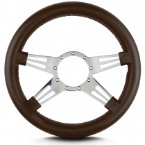 Mark 9 Two Slot 14" Thick Grip Steer Wheel Pol Spoke - Brown