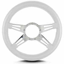 Mark 9 Two Slot 14" Thick Grip Steer Wheel Pol Spoke - White