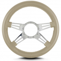 Mark 9 Two Slot 14" Thick Grip Steer Wheel Pol Spoke - Bone