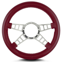 Mark 9 Track GT Polished Thick Grip Steering Wheel- Burgandy