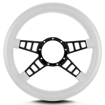 Mark 9 Track GT Black Thick Grip Steering Wheel - White