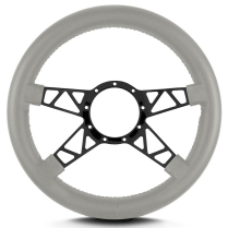 Mark 9 Truss Black Thick Grip Steering Wheel - Light Grey