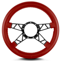Mark 9 Truss Black Thick Grip Steering Wheel - Bright Red