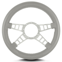 Mark 9 Track GT Gray Thick Grip Steering Wheel - Light Grey