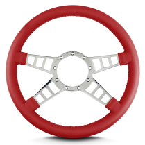 Mark 9 Track GT Polished Std Grip Steering Wheel - Brt Red