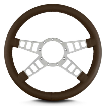 Mark 9 Track GT Gray Standard Grip Steering Wheel - Brown