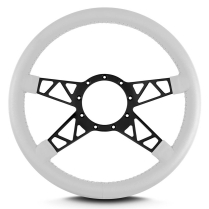Mark 9 Truss Black Standard Grip Steering Wheel - White