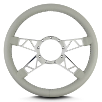 Mark 9 Truss Polished Standard Grip Steering Wheel - Lt Grey