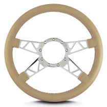 Mark 9 Truss Polished Standard Grip Steering Wheel - Tan