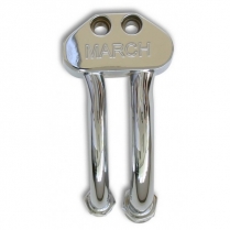 Curved Sanden 7176 A/C Line Manifold Adaptor - Chrome