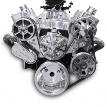 SB Chevy 8-Rib S-Drive Serp Kit with Remote Res - Polished