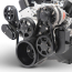 SBC 8-Rib S-Drive Serp Kit w/o A/C w/Billet Res - Black Anod