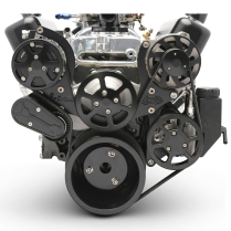 BB Chevy 8-Rib S-Drive Serp Kit w/Plastic Res - Gloss Black