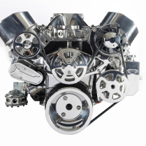 BB Chevy 8-Rib S-Drive Serp Kt wo AC w/Billet Res - Clr Coat