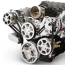 Chevy LS 8-Rib S-Drive Serp Kit for Remote Res - Clear Coat