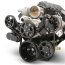 LS 8-Rib S-Drive Serp Kit wo A/C for Remote Res - Black Anod