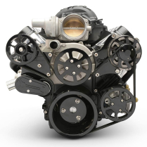 LS 8-Rib S-Drive Serp Kit wo A/C for Remote Res - Gloss Blk