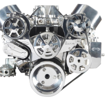 BB Chevy Serpentine Pulley Kit w/Billet Reservoir - Polished