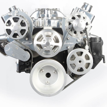 SB Chevy S-Drive Serp Kit w/Plastic Reservoir - Clear Anod