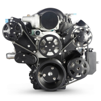 Chevy LS S-Drive Serp Kit with Billet Res - Matte Black