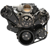 Chevy LS S-Drive Serp Kit for Remote P/S Res - Gloss Black