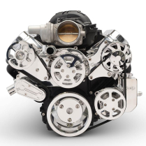 Chevy LS S-Drive Serp Kit wo A/C w/Billet Res - Clear Coated